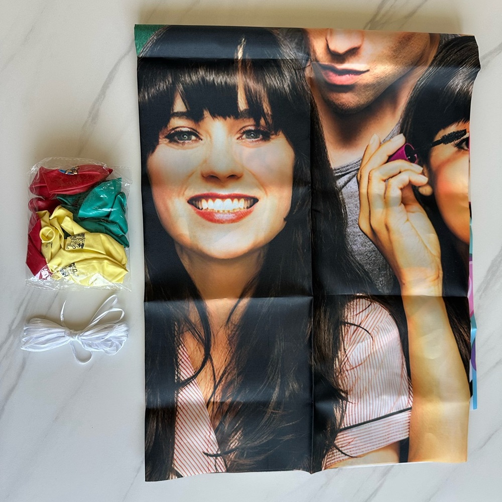 New girl series birthday party backdrop balloons
